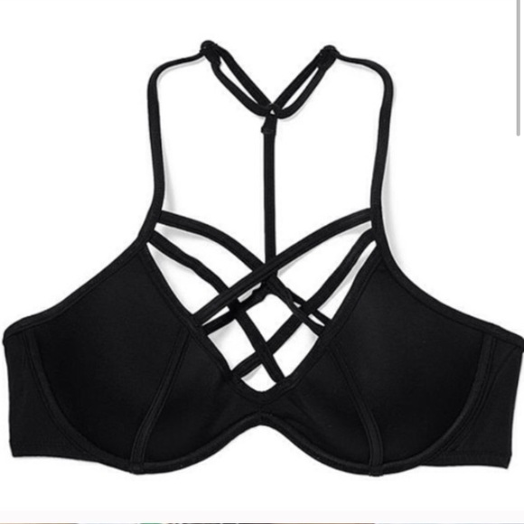 PINK Strappy Front T-back Bikini Swim Suit - Picture 2 of 5